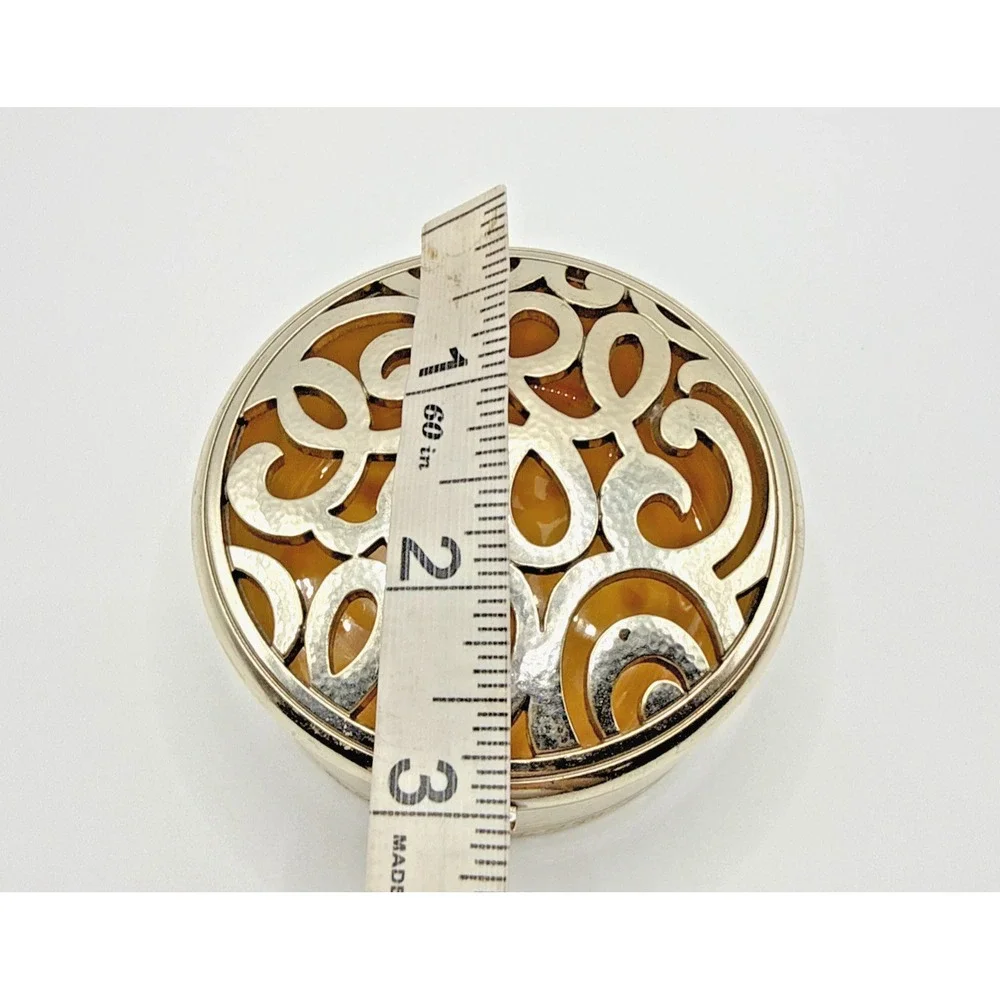 BRIGHTON Skribbel Box Silver Toned Trinket Jar Round 3